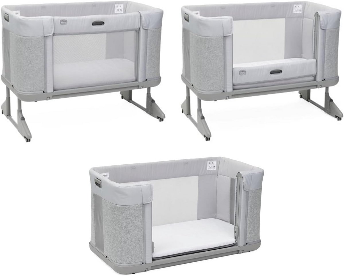 Babybed - Co-sleeper - Samen slapen - Groeit mee tot 4 jaar - 11 Hoogtelevels - Lichtgrijs