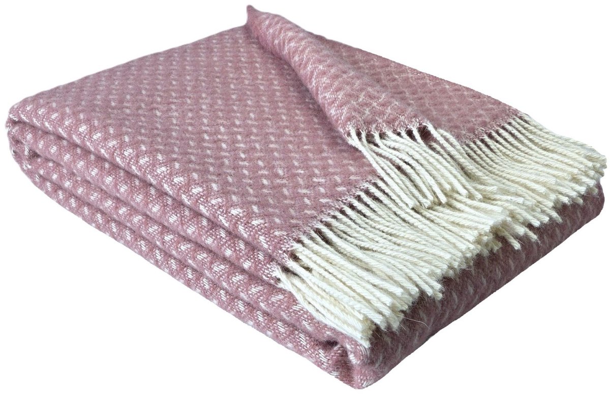 WOOOL® Plaid - NORD (Roze) - 140x200cm - 100% Wol - 350gm/2