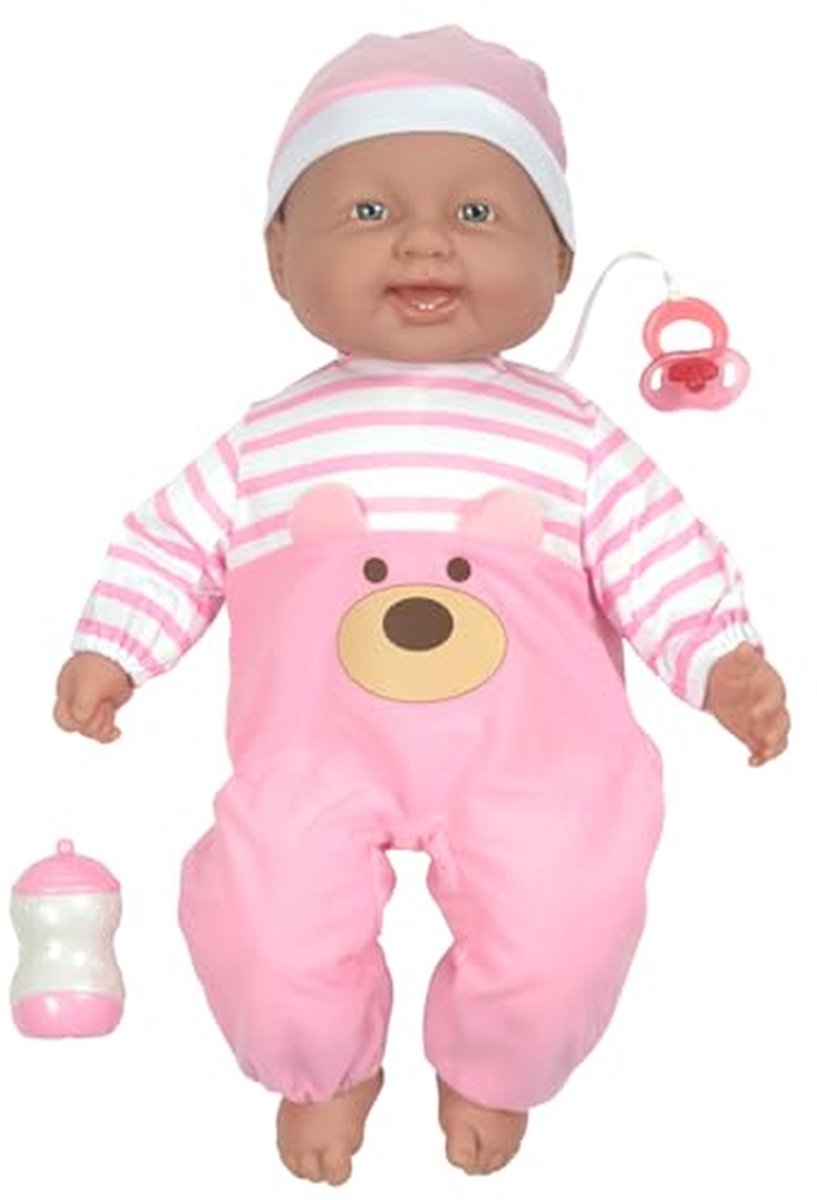 Babypop met zacht lichaam - Knuffelpop - Kinderen Spelen - Inclusief accessoires - 20 inch - Roze