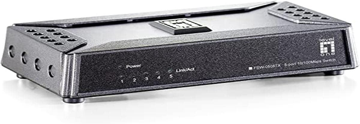 Netwerk Switch - Ethernet Hub - Internet Verbinding - Vijf Poorten - Compact Formaat - Zwart