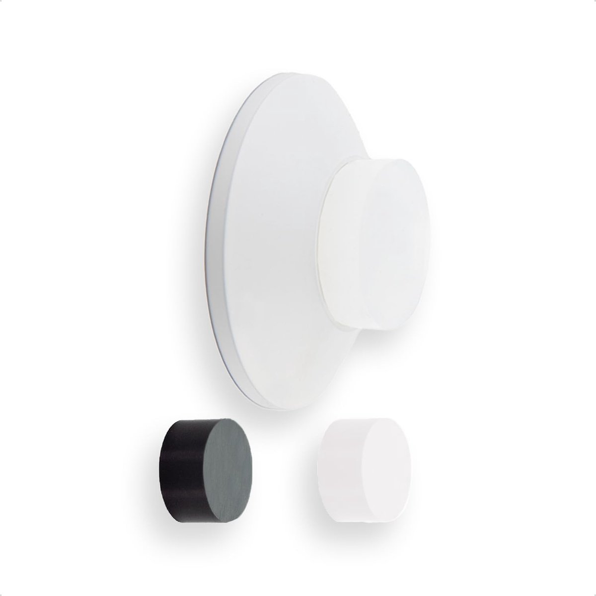 Deurstopper Muur - Wandmontage Stopper - Muren Beschermen - Dubbele Montage Opties - 45 x 17 mm - Wit Gelakt