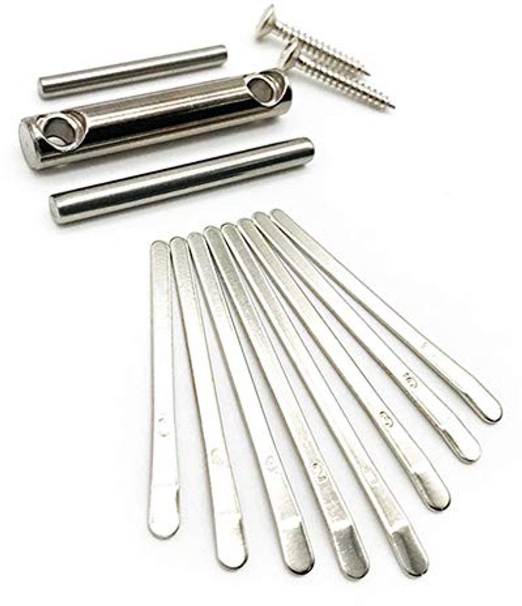 Kalimba DIY Set - Duimpiano Onderdelen - Muziek Maken - 8 Metalen Toetsen - 25g - Zilverkleurig