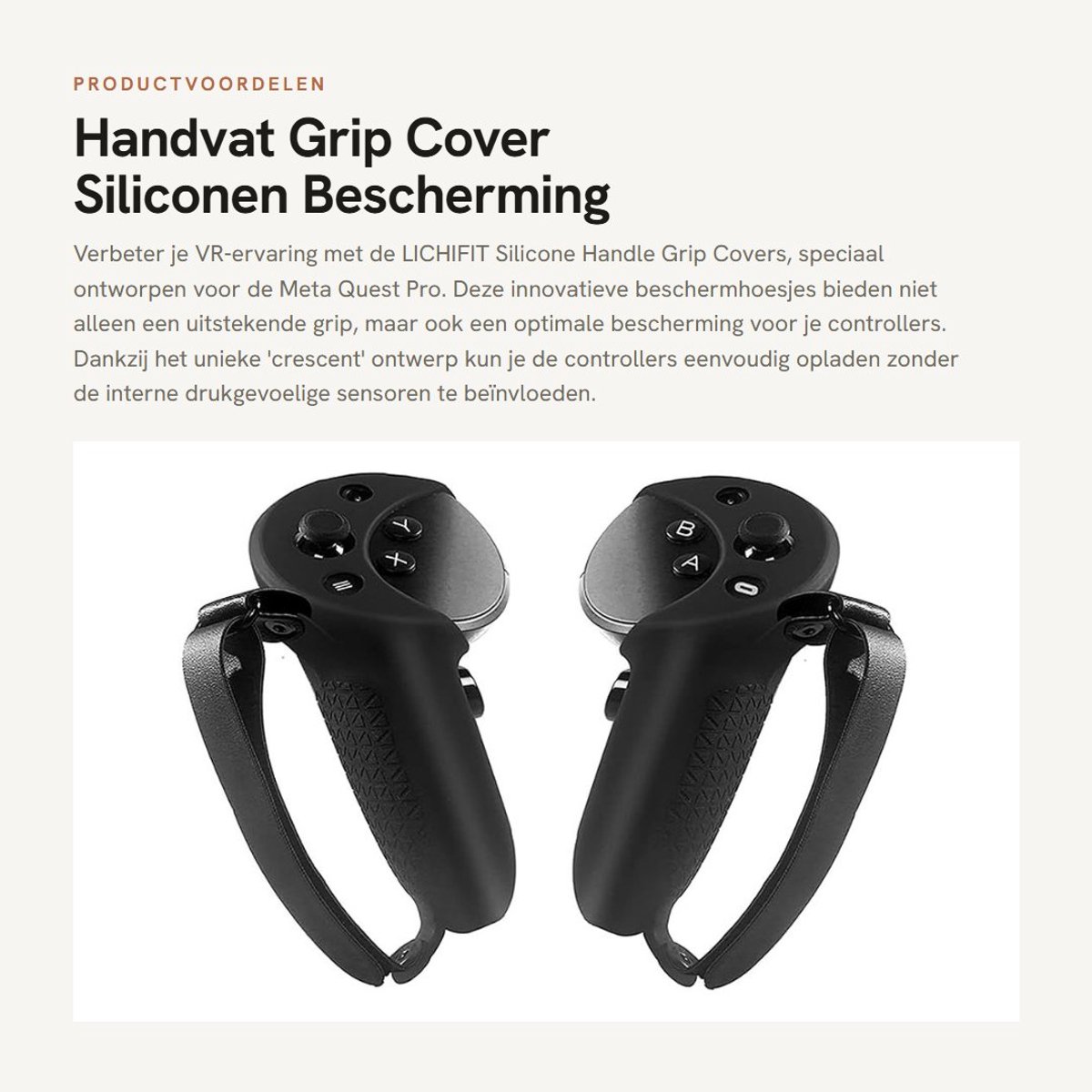 Dailygoods- Handvat Grip Cover - Siliconen Beschermende Huid - Voor Meta Quest Pro - 2x Handvatten - Verstelbare Handlus - Innovatief Ontwerp - Controllerhoes