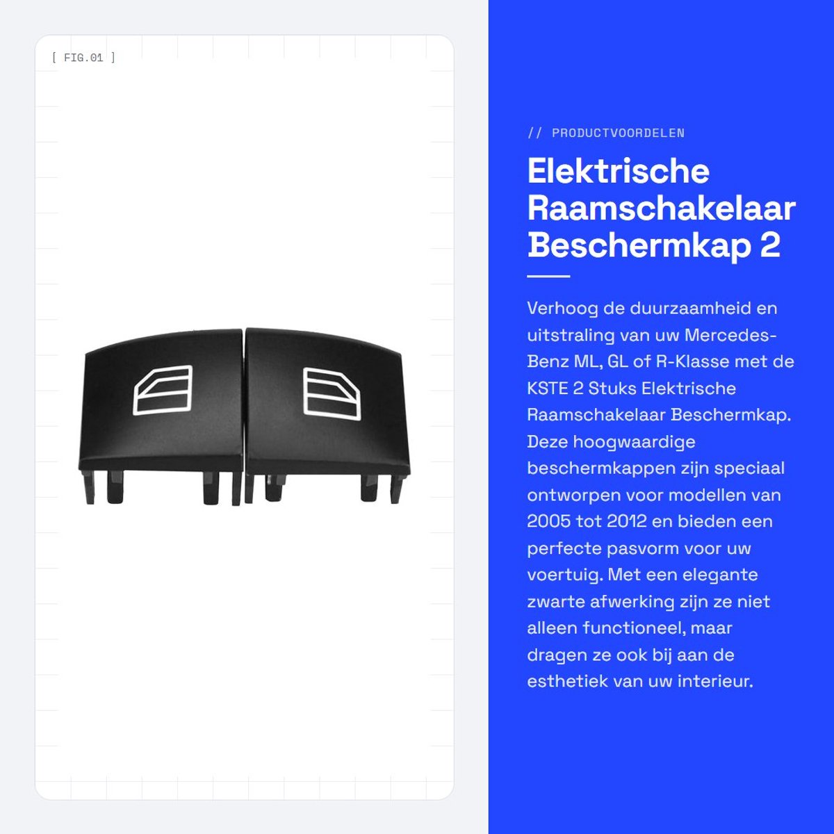 Dailygoody - Elektrische Raamschakelaar Beschermkap - 2 Stuks