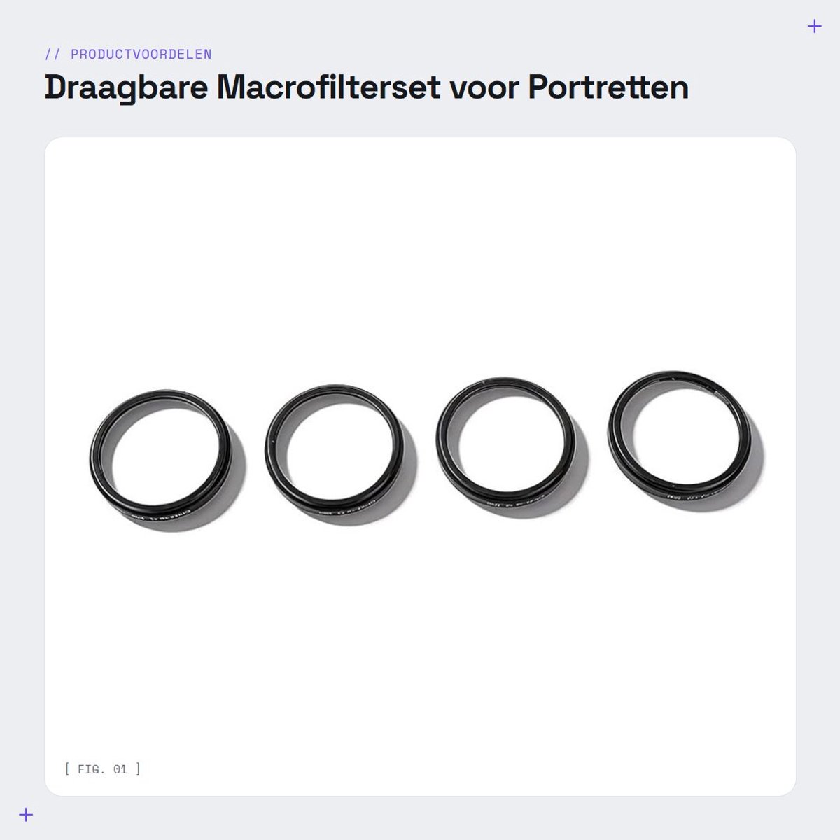 Dailygoods- Camerafilter Lichtgewicht - Draagbare Macrofilterset - Optisch Glas - Close-up Effect - Voor Portretten - Inclusief Opbergtas - Macrofilter