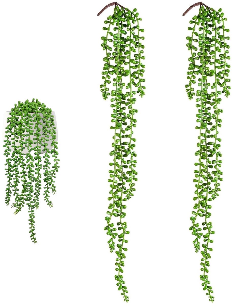 Dailygoods- Kunstplanten 61cm - 2 Stuks - Kunsthangplanten - Nepplanten voor Binnen/Buiten