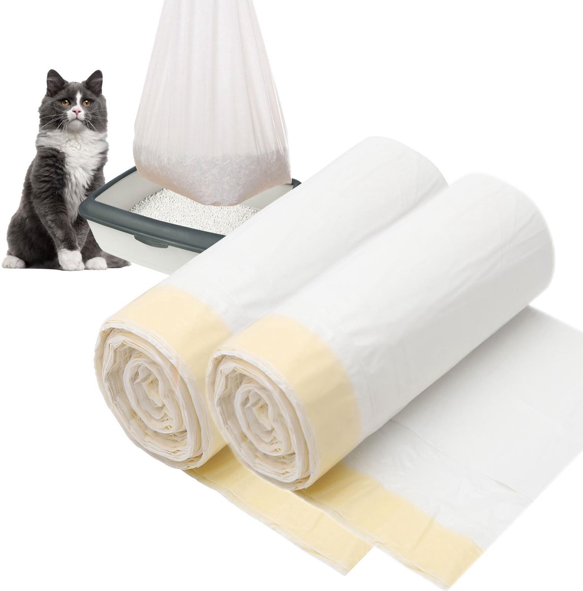 Dailygoods- Kattenbakzakken 40 stuks - Scheurvast - Sterk draagvermogen - PE materiaal - Afmetingen 79 x 45 cm - Gemakkelijk te gebruiken - Kattenbakvulling