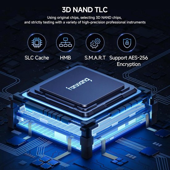 Interne SSD - Opslag Schijf - Snellere Prestaties - Met Koellichaam - 2TB - Zilver — afbeelding 2