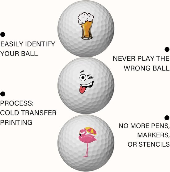 Grappige Golfbal Markers met Creatieve Uitdrukkingen - Stickers voor Golfballen — afbeelding 3