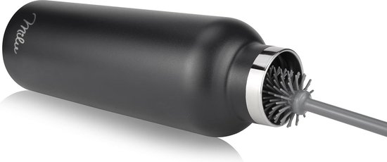 Flessenborstel Siliconen - Afwasborstel Hygiënisch - Flessen Reinigen - Smalle Opening Geschikt - 25 cm - Antraciet — afbeelding 3