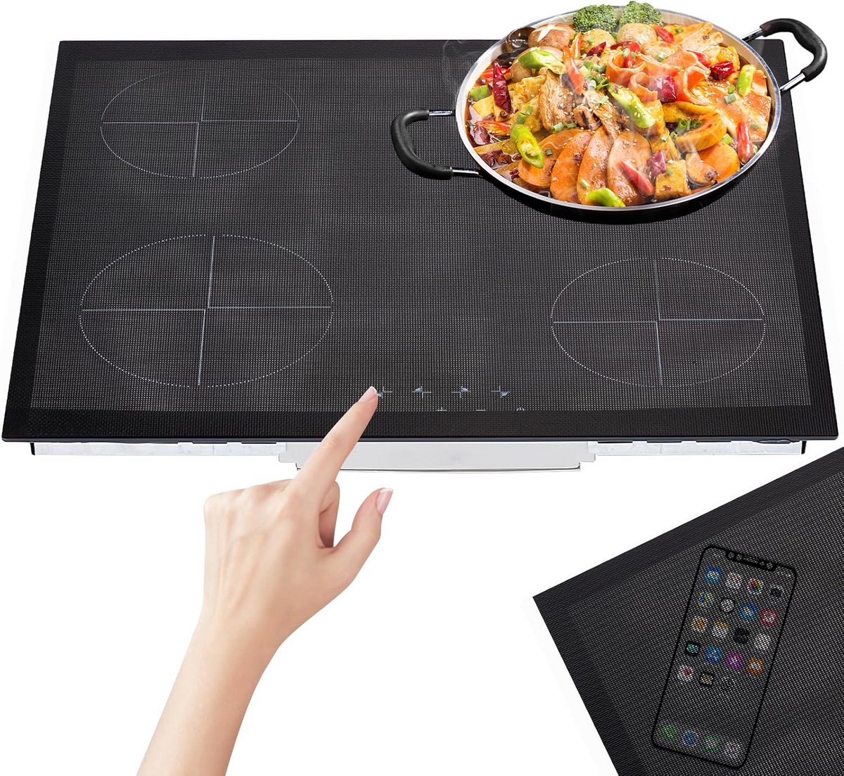Beschermmat Inductie Siliconen Mat Kookplaat Beschermen BPA-vrij 40 x 60 cm Zwart