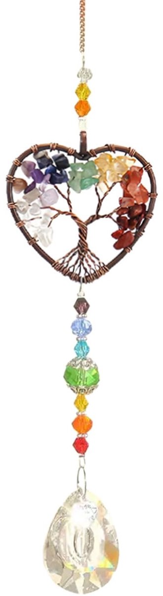Dailygoods- Zonnevanger Hartvorm - Kristalsteen - Raamdecoratie - Edelstenen - Positieve Energie - Levensverbinding - Raamhanger
