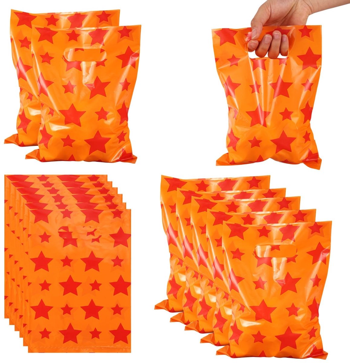Dailygoods - 50 Stuks Anime Party Snoep Cadeauzakjes - Gele en Rode Sterren Print