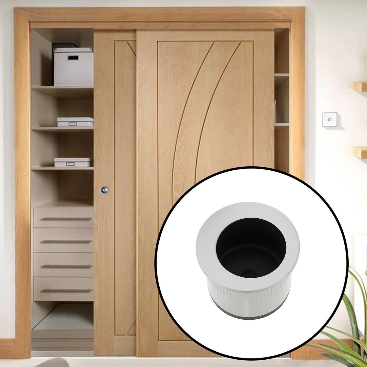 Dailygoods- Schuifdeur Handvat 29mm - 2 Stuks - Messing/Kunststof - Geschikt voor Houten Deuren - Eenvoudige Installatie - Lange Levensduur - Deurenhandvat