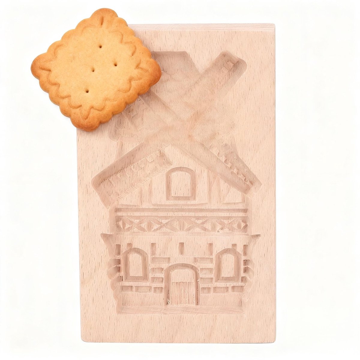 Dailygoods- Koekjesvorm Houten - Beukenhout - Schattige Vorm - Gemakkelijk Schoon Te Maken - Duurzaam - Voor Koekjes/Peperkoek - Bakvorm
