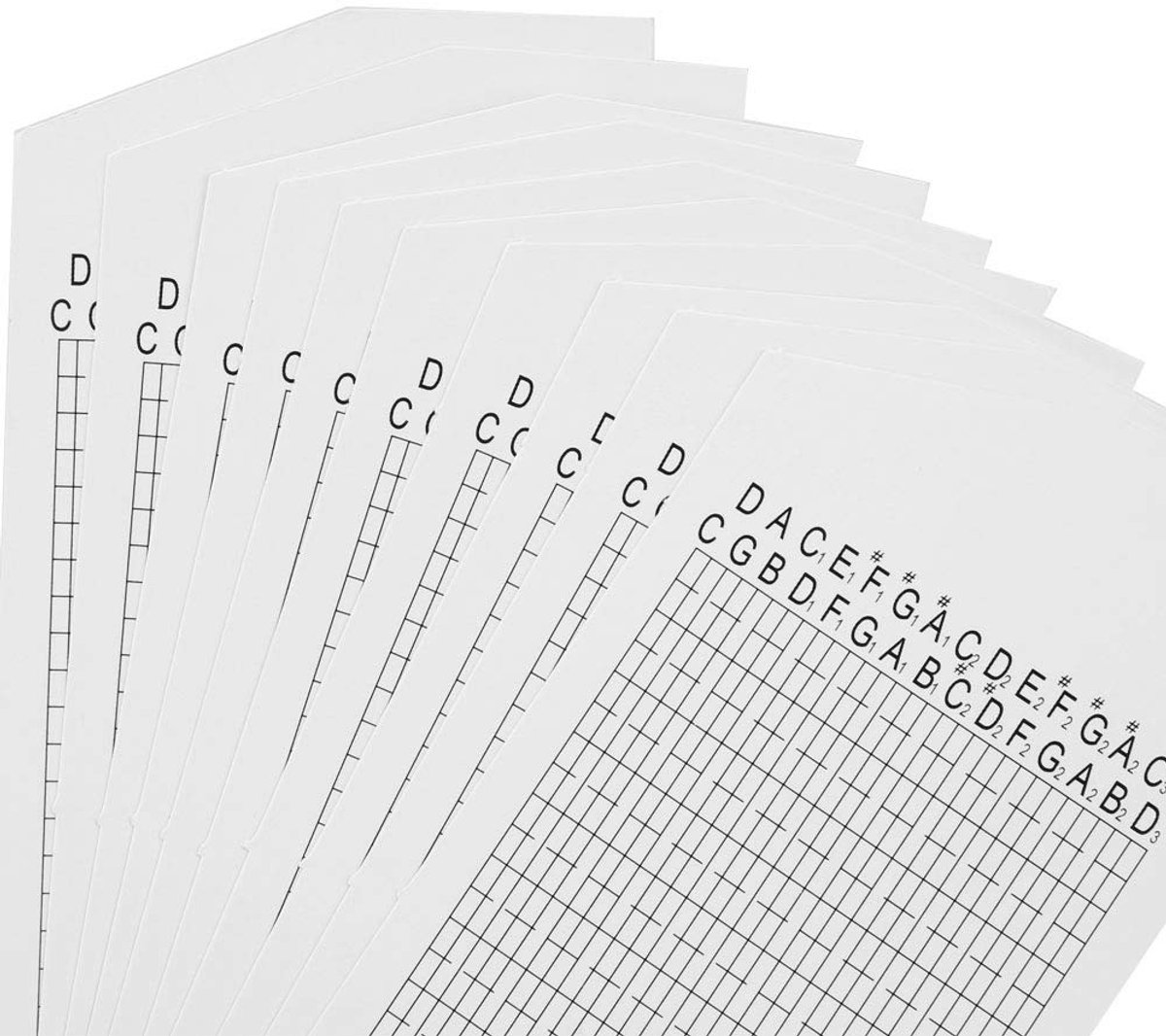 Dailygoods- Muziekdoos Onderdelen 10 Stuks - Papierstroken - DIY Handcrank Muziekdoos - 30 Noten - 66 x 7 cm - Eenvoudig te Gebruiken - Muziekdoos Papierstrips