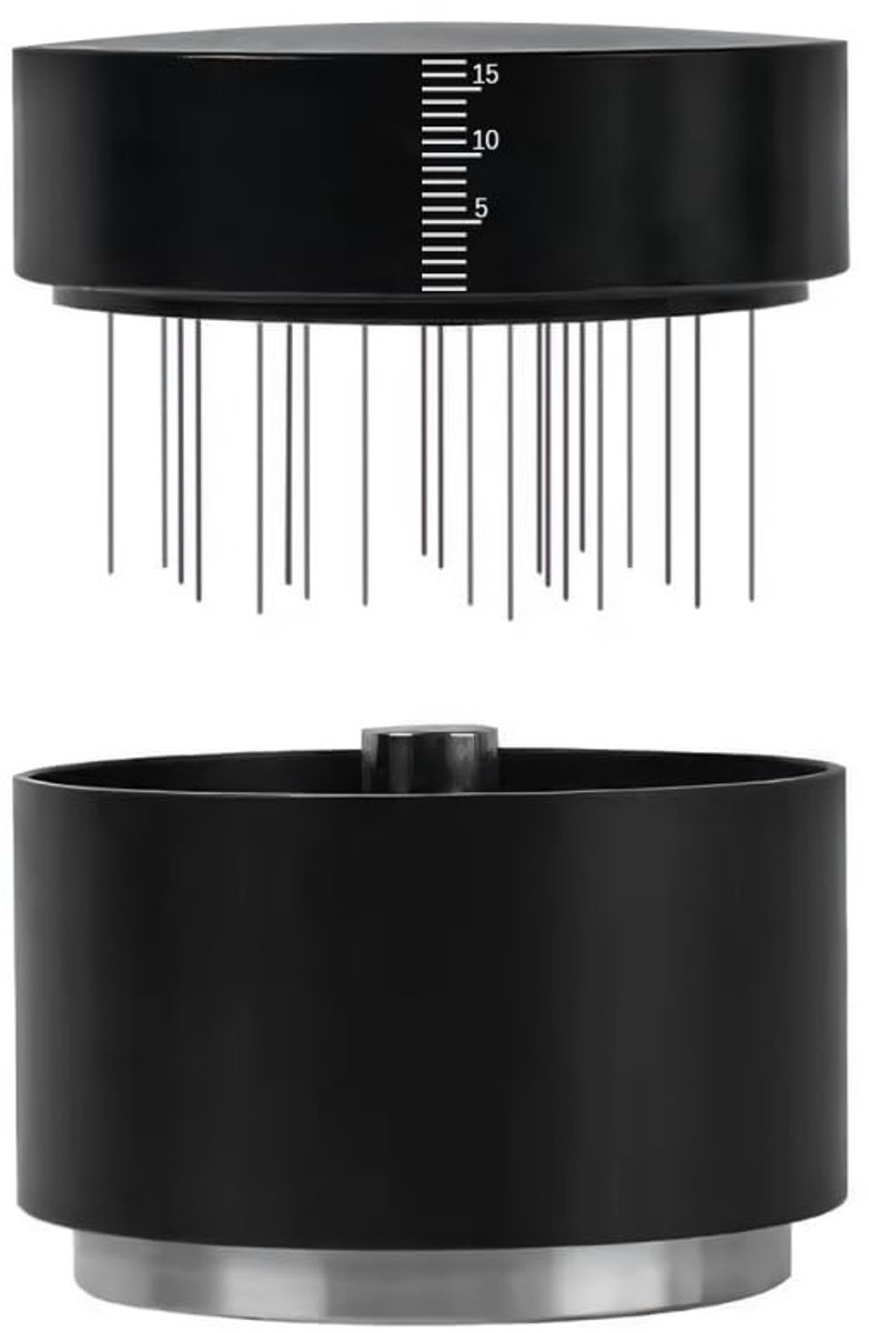 Dailygoods- Koffiestamper 3-in-1 Multifunctioneel - Verdeel/roerfunctie - Verstelbare basis 51/53/58mm - Slow Rebound-ontwerp - Efficiënt koffiezetten - Consistente druk - Koffieaccessoire