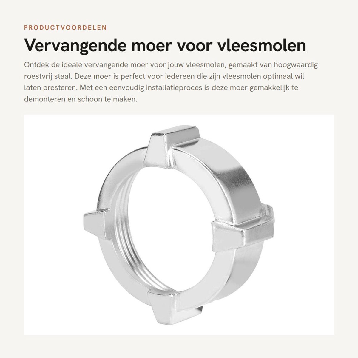 Dailygoods- Moer Vervangend - Roestvrij Staal - Slijtvast - Corrosiebestendig - Keukengereedschap - Eenvoudige Installatie - Vleesmolen