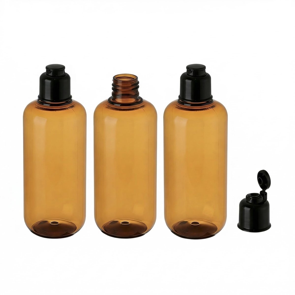 Dailygoods- Knijpflessen 300ml - Set van 3 - Bamboe/PP Kunststof - Goede Afdichting - Veilig en Gezond - Voor Huidverzorging - Fles