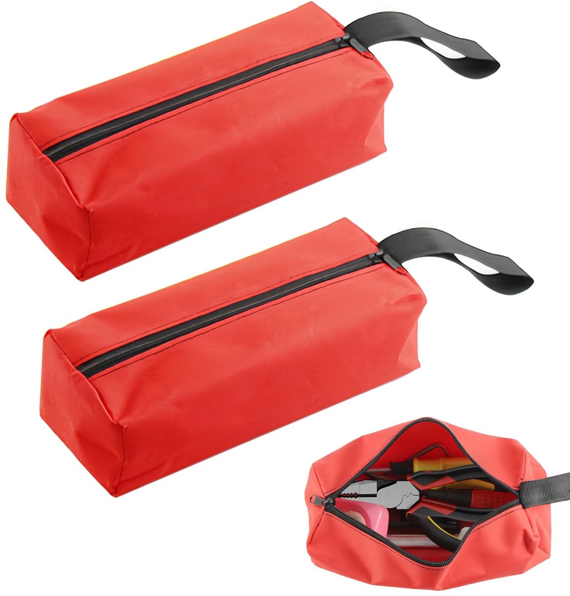Dailygoods- Gereedschapstas 2 Stuks - Draagbaar - 600D Polyester - 25 x 8,5 x 7 cm - Met Ophangriem - Scheurvast - Opbergtas