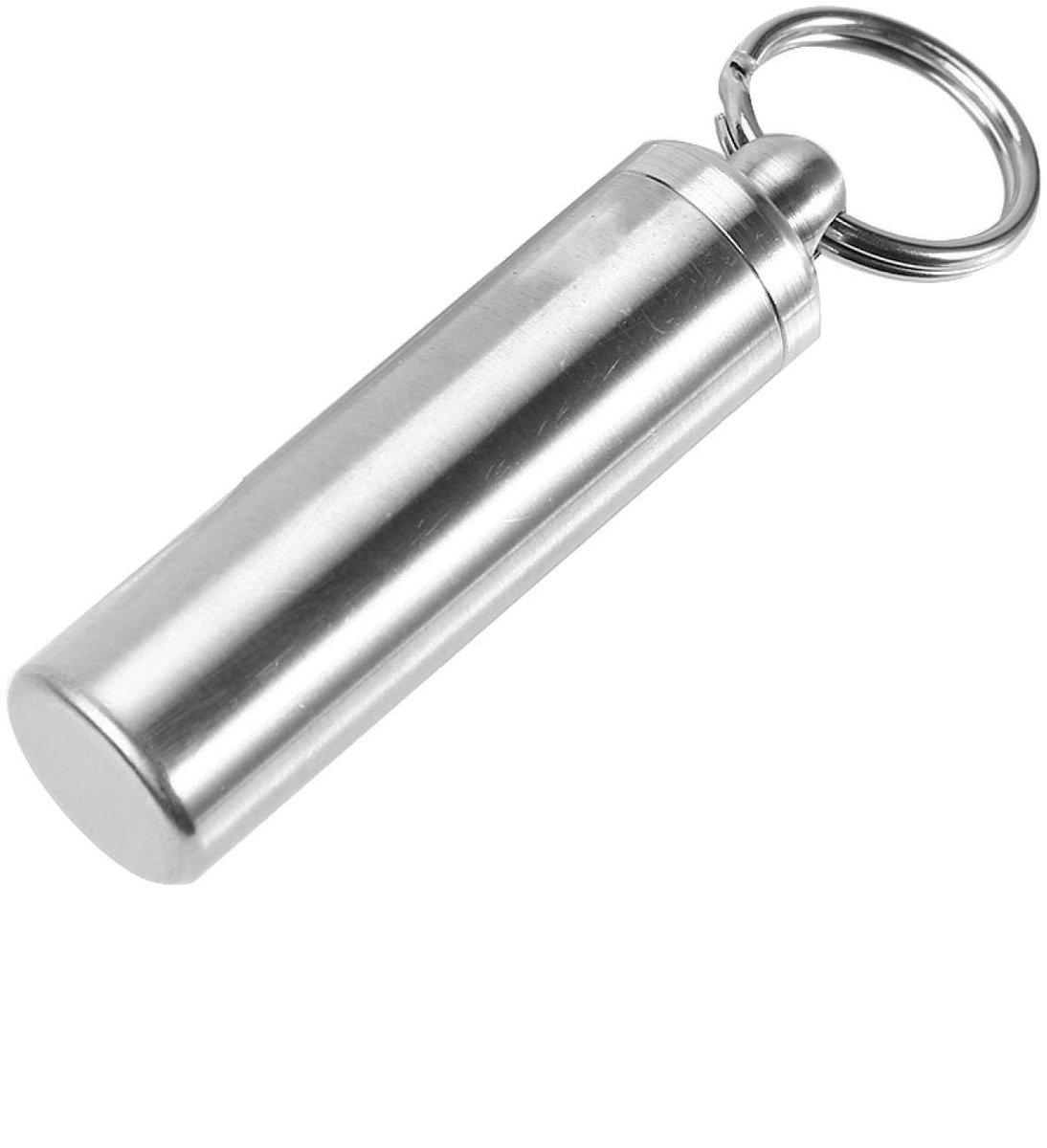 Dailygoods- Pillendoosje Waterdicht - Sleutelhanger - Corrosiewerend - Compact - Hoogwaardig Roestvrij Staal - Duurzaam en Glanzend - Medicijnhouder