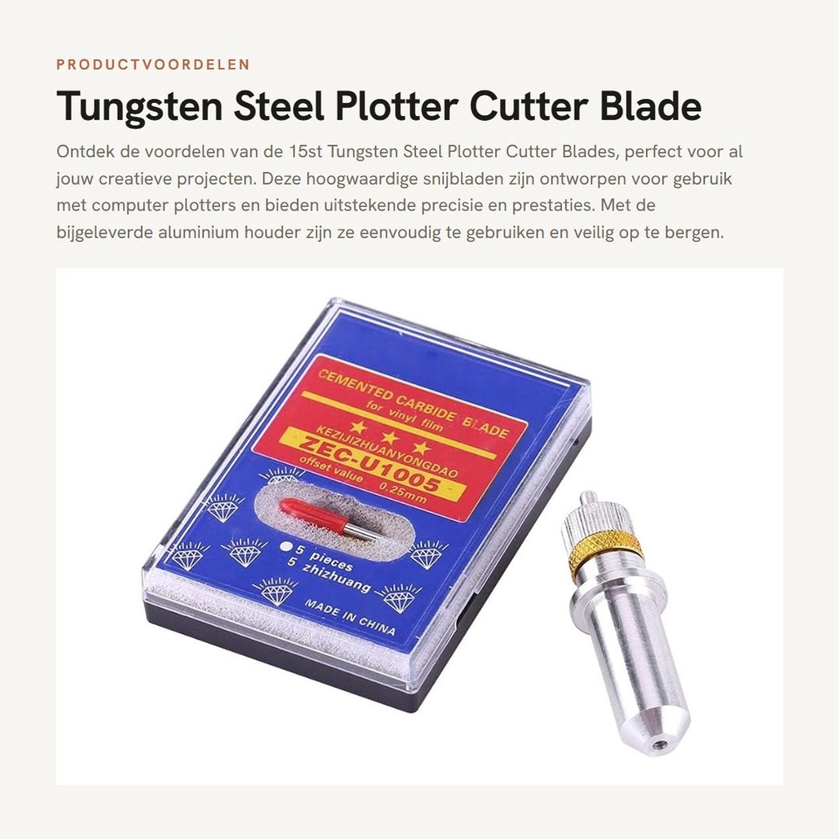 Dailygoods- Plottermes 15st - Snijmes met Aluminium Houder - 40°/50°/60° Snijbladen - Hoge Precisie - Handig Opbergen