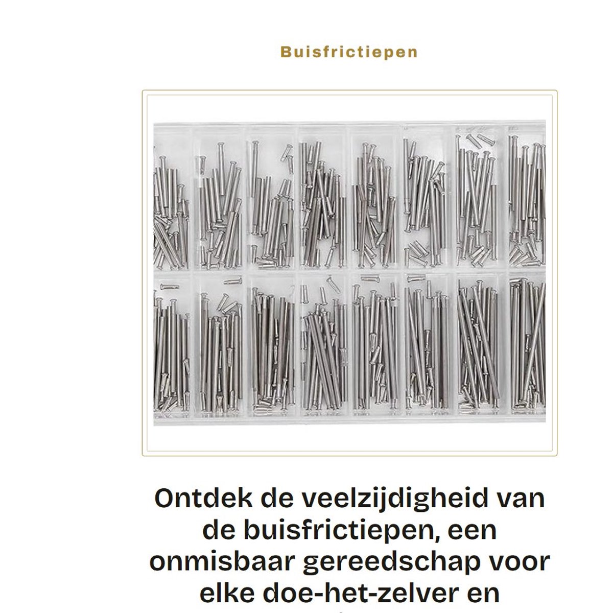 Dailygoods- Horlogeklinknagel - Buisfrictiepen - Drukstangen - Pinnen - Kledingreparatiegereedschap - Accessoires - Horlogeaccessoires