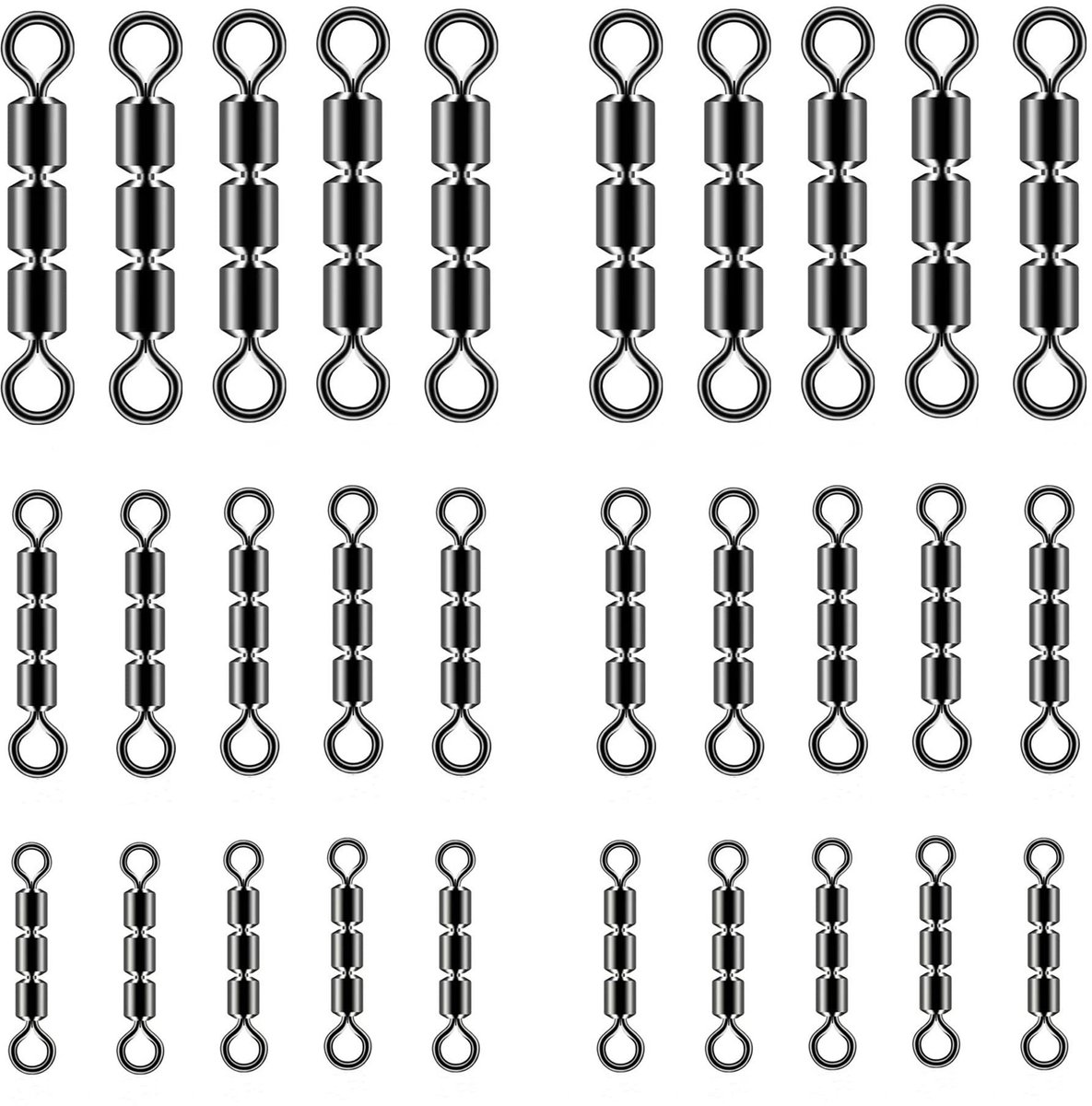 Dailygoods- Wervel set 40 stuks - High-speed visserswervel - Kogellager sluiting - Roestvrij staal - Corrosiebestendig - Schokbestendig - Viswartel