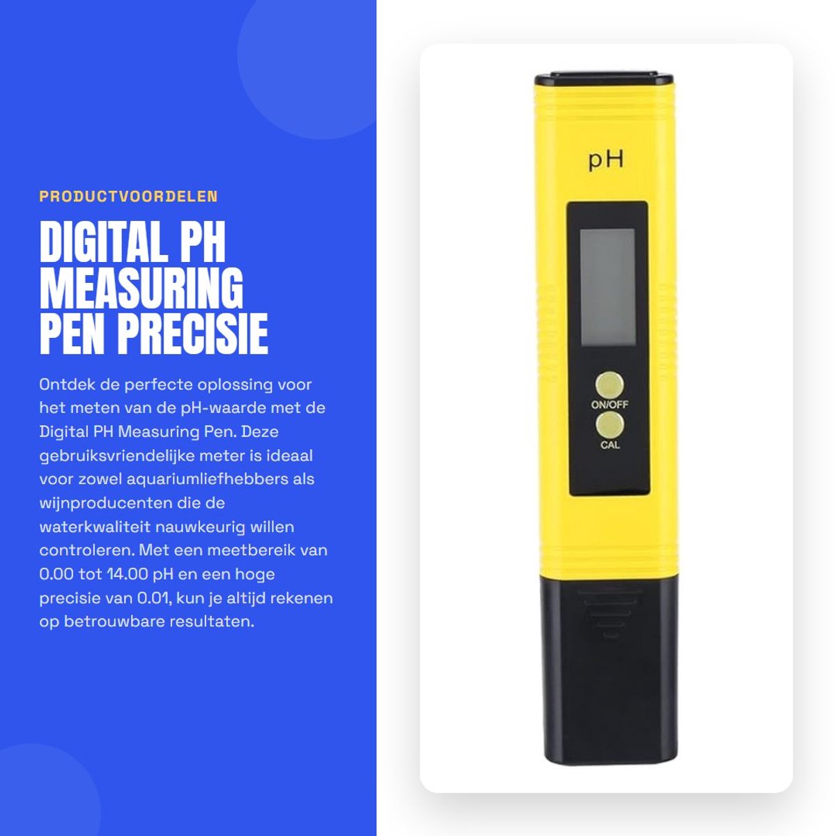 Dailygoods - Digital PH Measuring Pen - Precisie PH Meter - LCD Scherm - Water Tester - Aquarium en Wijn - 0.00-14.00 PH - Hoge Nauwkeurigheid