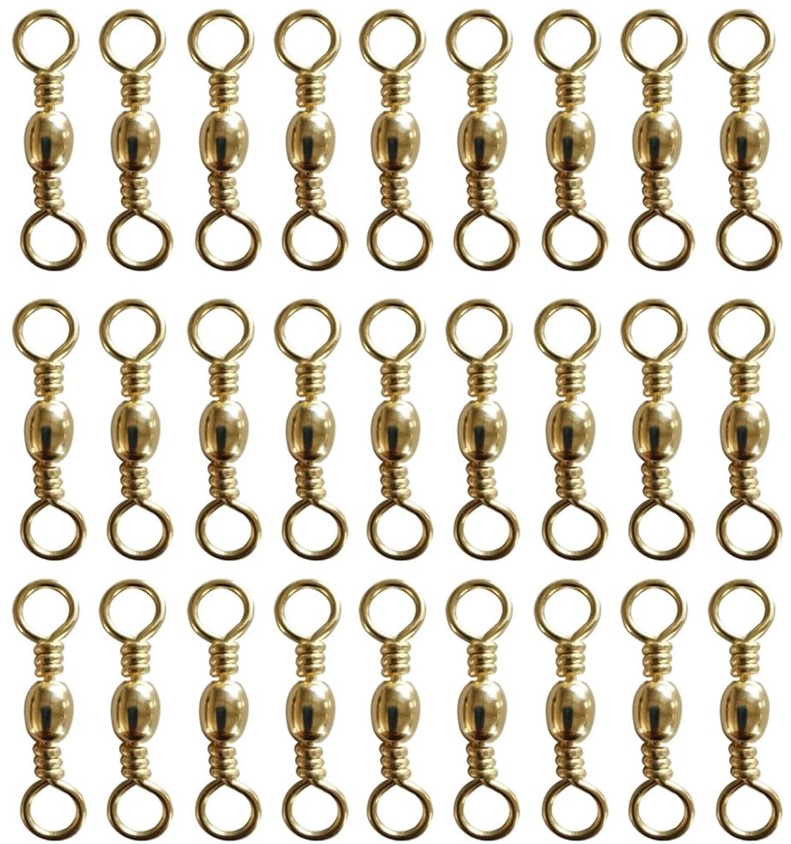 Dailygoods- Wartels 100 Stuks - Vissen Connector - Rolling Swivel - Solid Ring - 360° Flexibele Rotatie - Zoutwater/Zoetwater - Visconnector