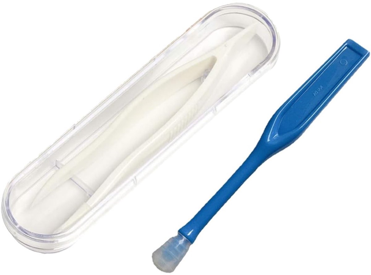Dailygoods- Contactlenzengereedschap Set van 2 - Pincetten/Remover - Kunststof Houder - Reizen/Vakantie - Hygiënisch - Hoogwaardige Materialen - Lenzenhouder