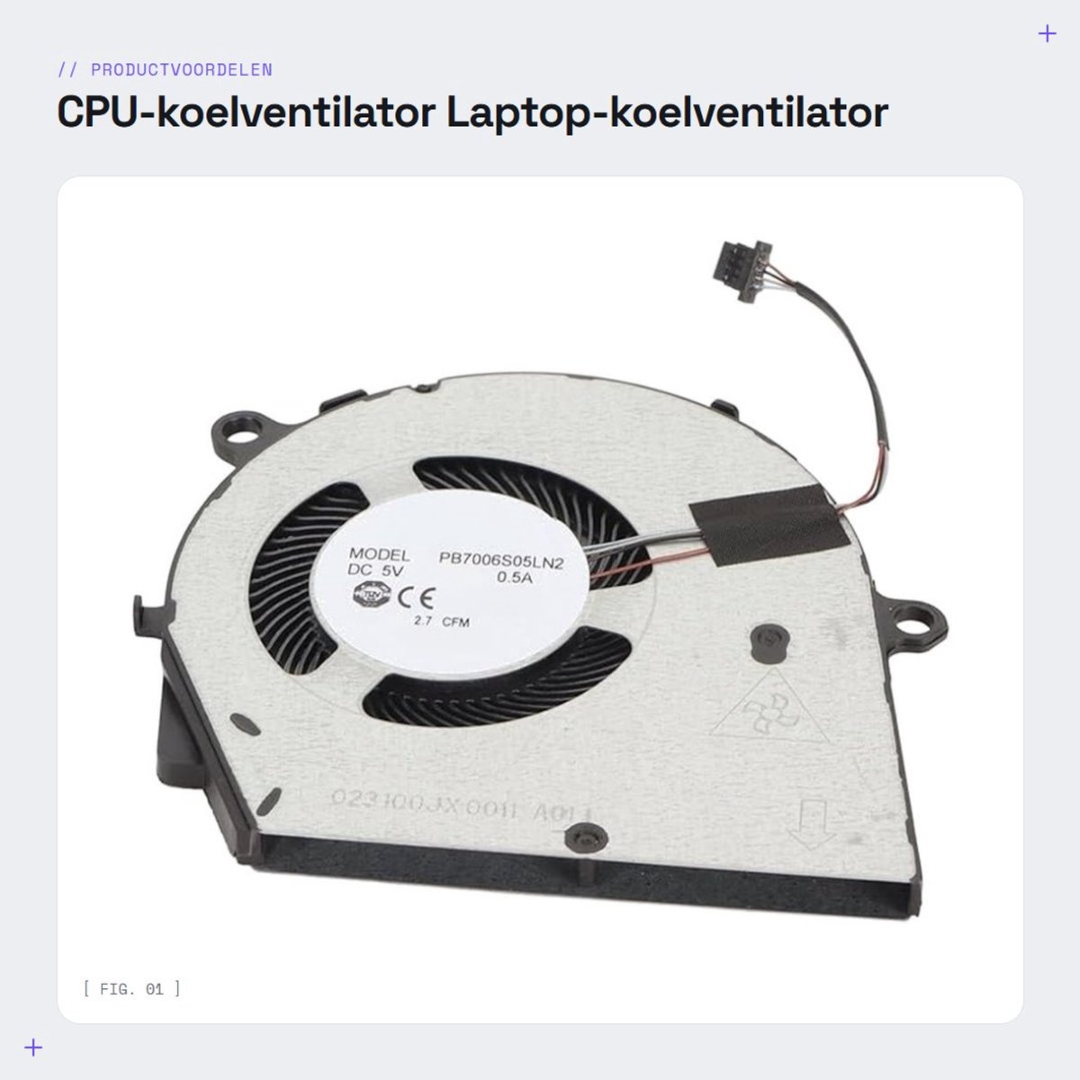 Dailygoods - CPU-koelventilator - Laptop-koelventilator - Lichtgewicht en duurzaam - Compact formaat - 4-pins voeding - Efficiënt koelen - Geschikt vo...