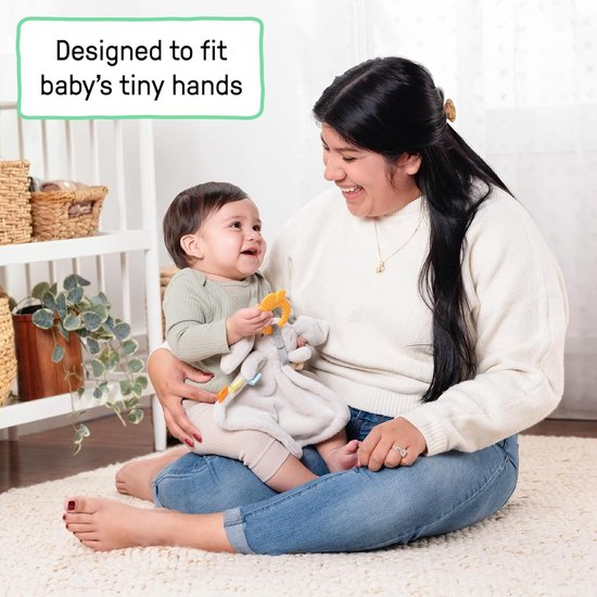 Knuffeldoekje Baby - Zachte Knuffel - Baby Kalmeren - Met Bijtring - 23 cm - Konijn — afbeelding 2