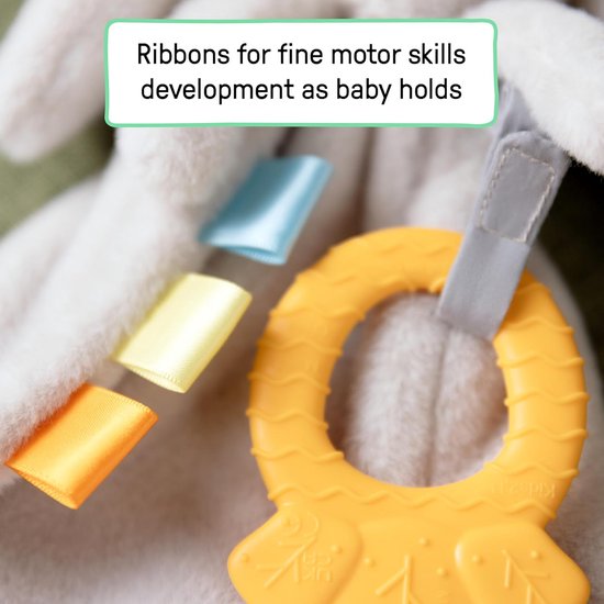 Knuffeldoekje Baby - Zachte Knuffel - Baby Kalmeren - Met Bijtring - 23 cm - Konijn — afbeelding 3