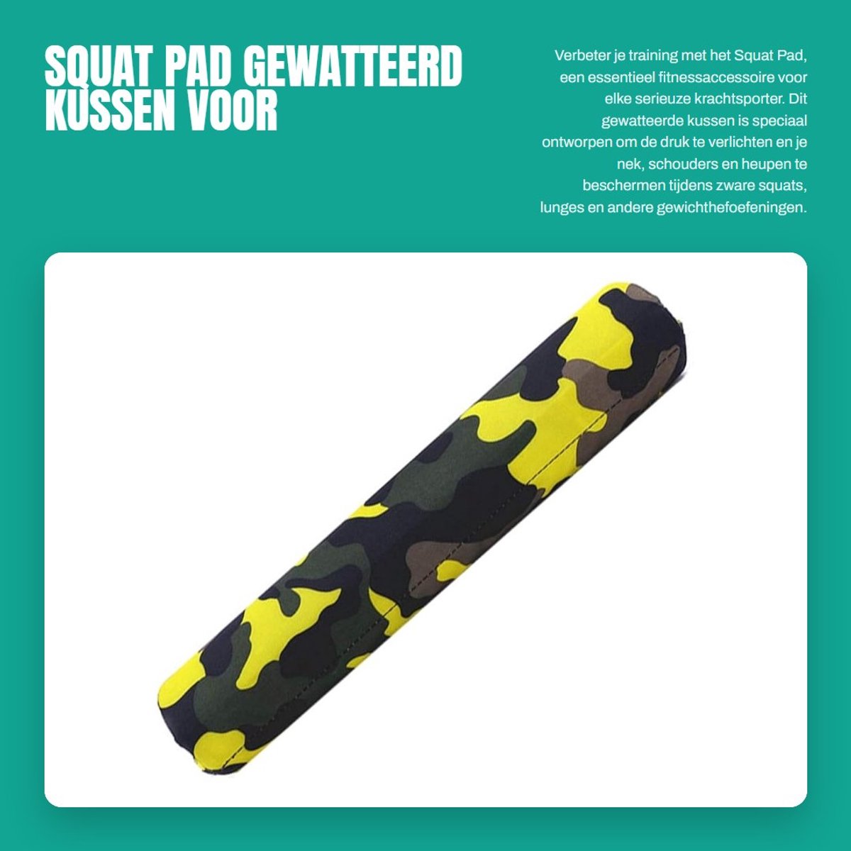 Dailygoods- Squat Pad Dik - Gewatteerd Kussen - Fitness Barbell Pad - Krachttraining - Lichtgewicht/Duurzaam - Bescherming Nek/Schouders