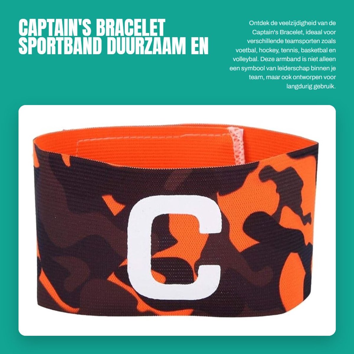 Dailygoods- Aanvoerdersband Duurzaam Design - Voetbal/Hockey/Rugby - Elastisch/Comfortabel - Nylon - Stevige Pasvorm - Sportteamsporten - Sportband