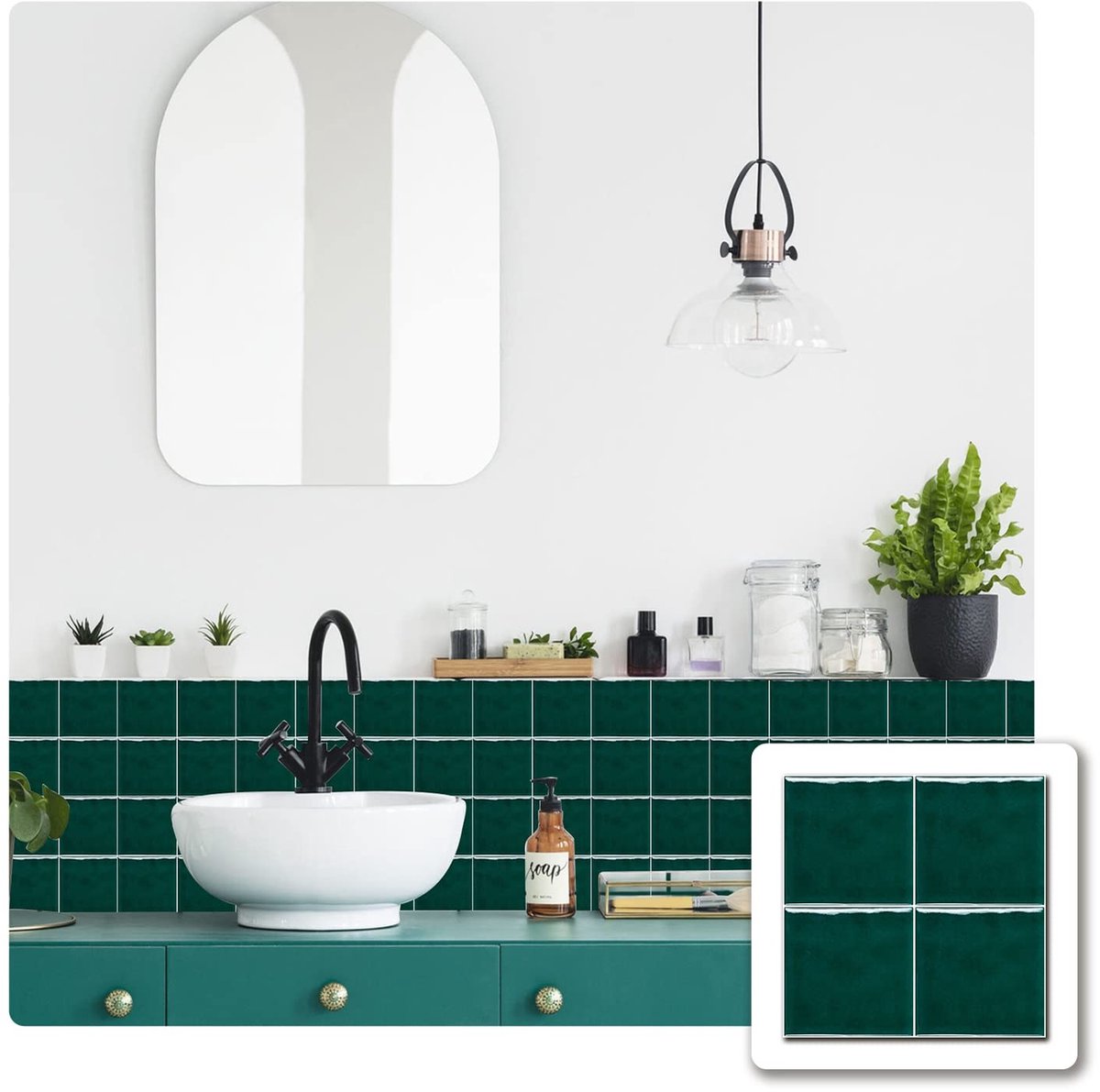 Dailygoods- Tegelsticker 15x15 cm - Waterdicht - Set van 25