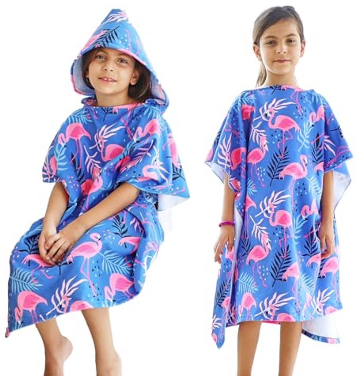 Kinder Poncho Handdoek - Badjas met capuchon - Strand en zwembad - Sneldrogend en absorber