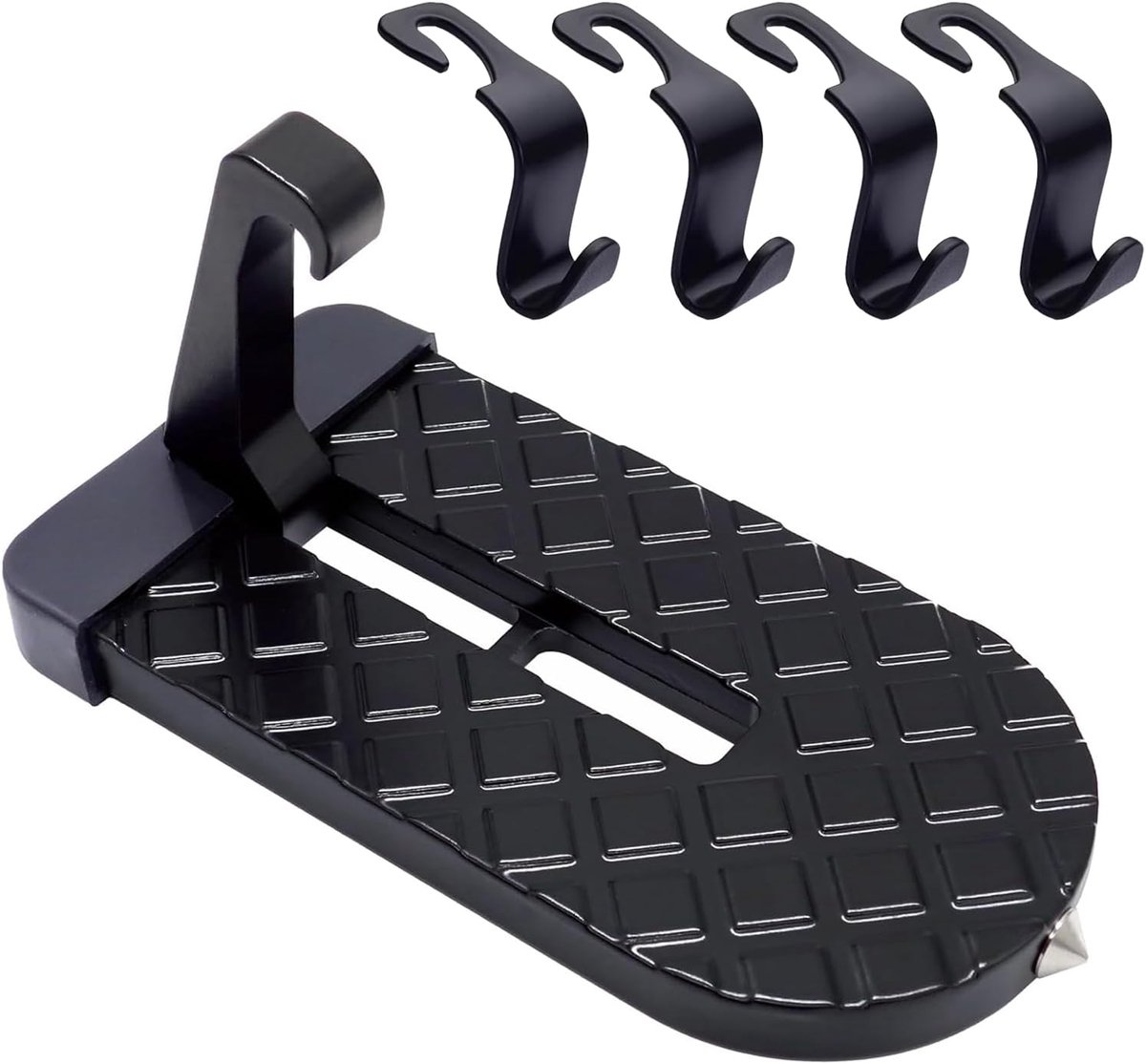 Opvouwbare Autostap - Mini Ladder - Bagage Laden - Inclusief Veiligheidshamer - 250 kg Draaglast - Zwart