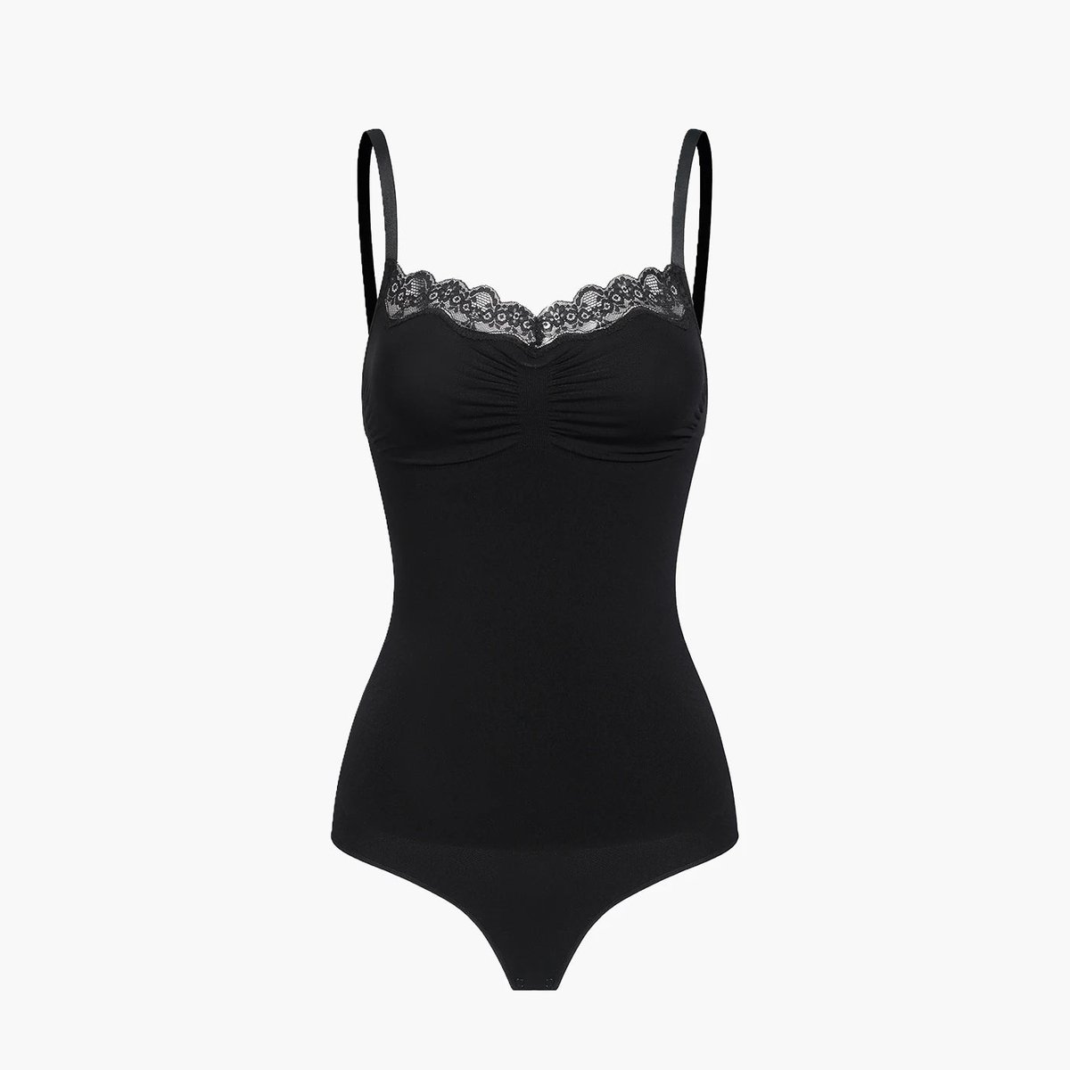 cfab - Bodysuit met corrigerende werking en kant - Zwart - M - Corrigerende Body - Naadlos - corrigerend ondergoed dames