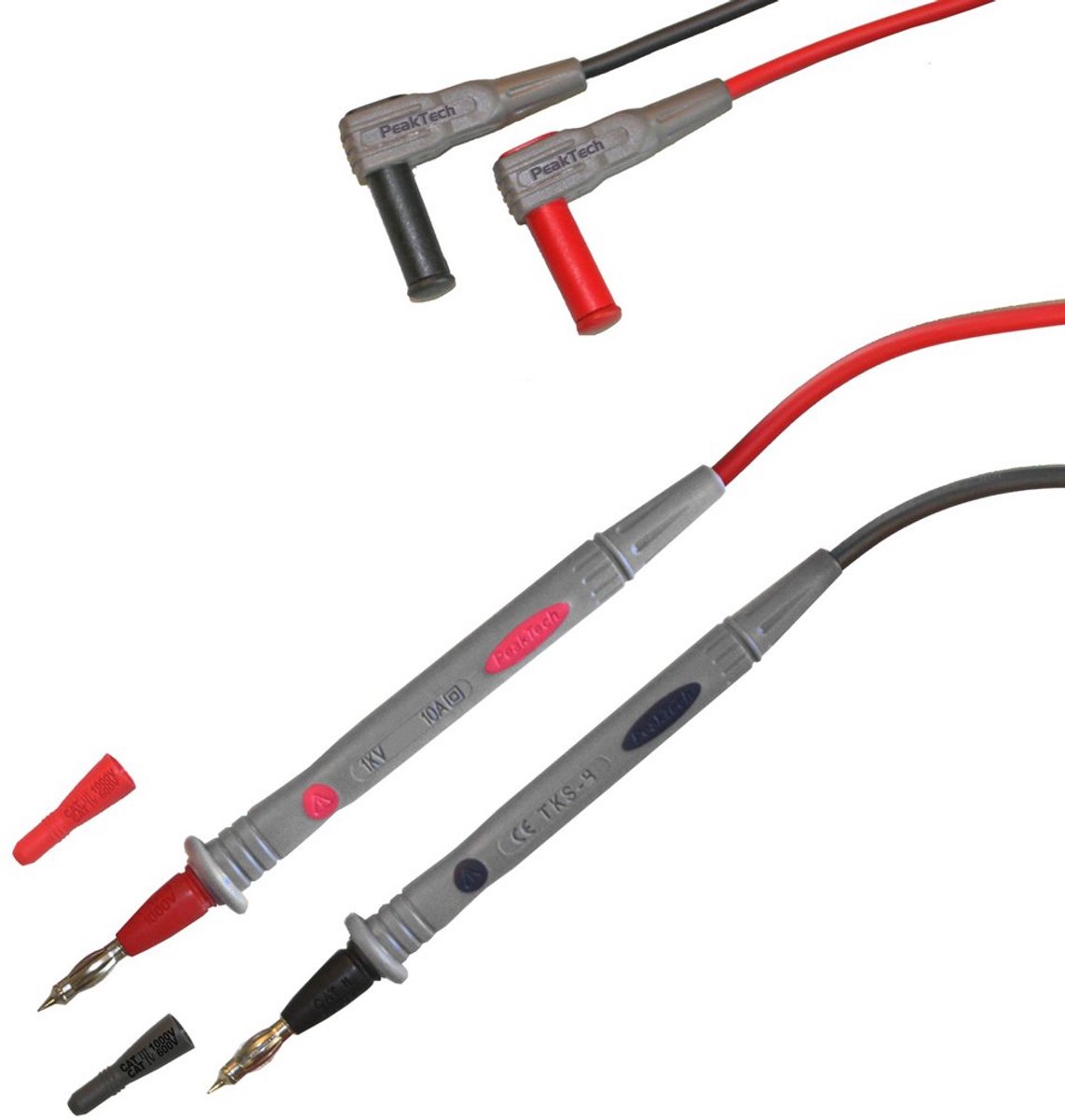 Meetkabels Set - Testkabels - Elektrisch Testen - Flexibel Dubbel Geïsoleerd - 120 cm - Zwart