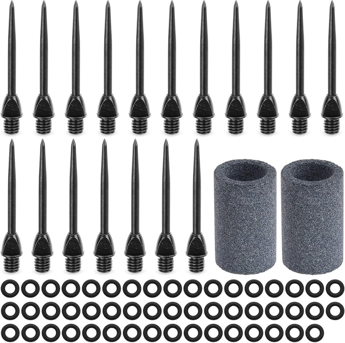 Dartpunten Staal - Reservepunten Set - Darts Spelen - Inclusief O-ringen - 18 Stuks - Metaal