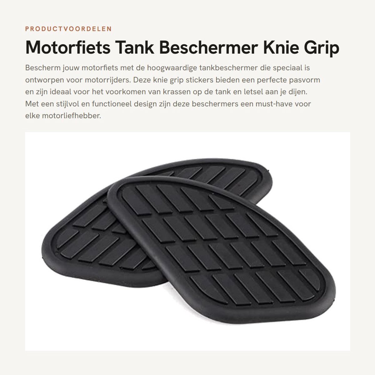 Dailygoods- Tankbeschermer Perfecte Pasvorm - Motorfiets Tankpad - Antislip Knie Grip - Slijtvast Rubber - Duurzaam Design - Bescherming Tegen Krassen