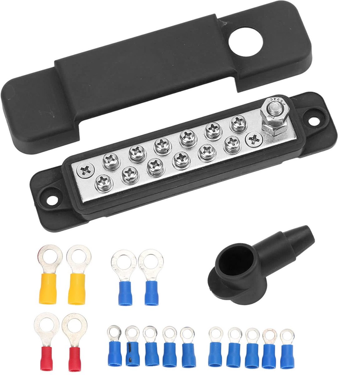 Dailygoods - 12V Busbar Aansluitblok met 12 Terminals voor Auto en Marine