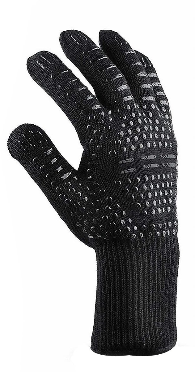 Dailygoods - Barbecue Handschoenen - Hittebestendige Oven Handschoenen - 500°C Hittebestendig - Zwart - Vuurvaste Handschoenen - Voor Koken en Bakken...