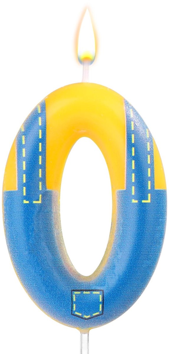 Dailygoods- Verjaardagskaars Cartoon - Blauwe/Gele Kaars - Verjaardagsnummerkaars - Decoratiebenodigdheden - 10,2x3,5cm - Geschikt voor Verjaardagsviering - Taartkaars