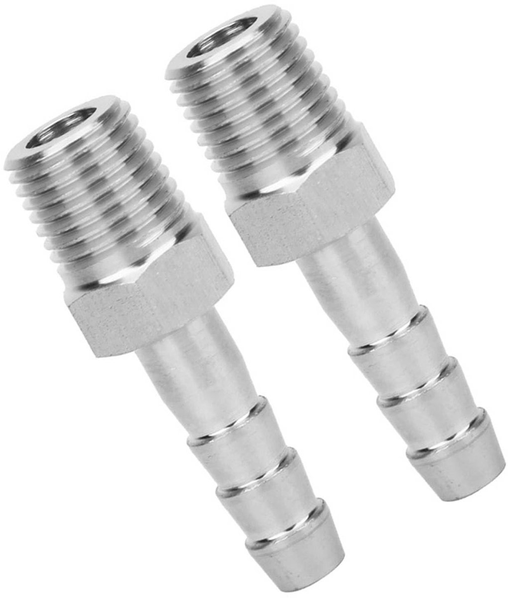 Dailygoods- Snelkoppeling Roestvrij Staal 1/4 Inch BSPT - Luchtkoppeling 1/4 - Weerhaaktype - Hoge Temperatuur - Anticorrosief - 2 Stuks