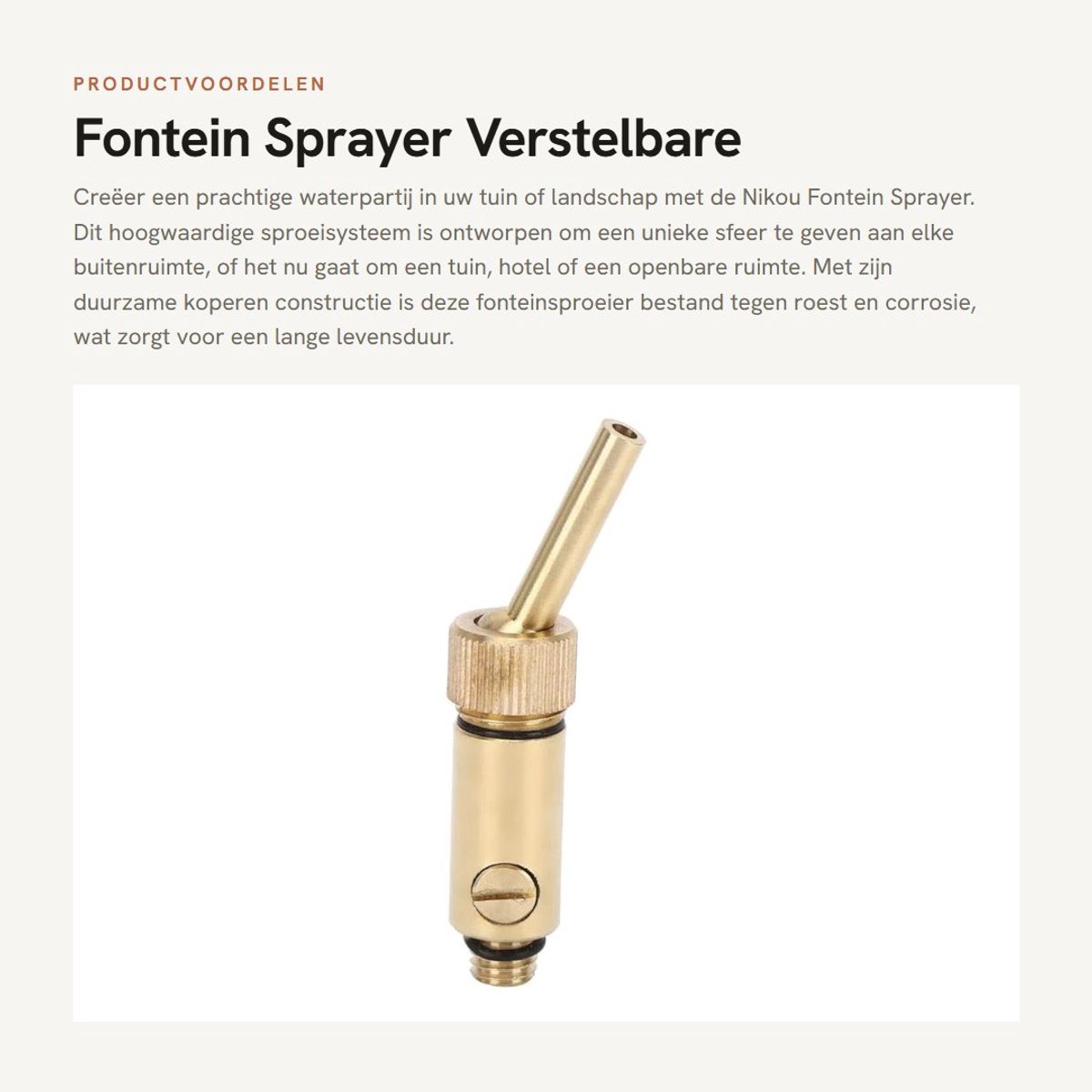 Dailygoods- Fontein Sprayer - Verstelbare Waterstraal - Fonteinpomp - Tuinfontein - Muziekfontein - Hoogwaardige Koper - Eenvoudige Installatie