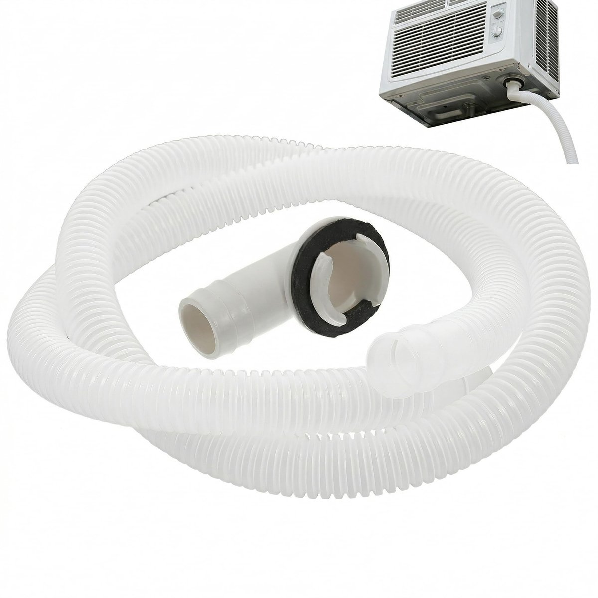 Dailygoods- Afvoerset Universele Opening 1,8 cm - Afvoerslang Draagbare Airconditioner - Waterafvoerslang - Rubber Ringen - Hoekaansluiting - Voorkomt Waterlekkage