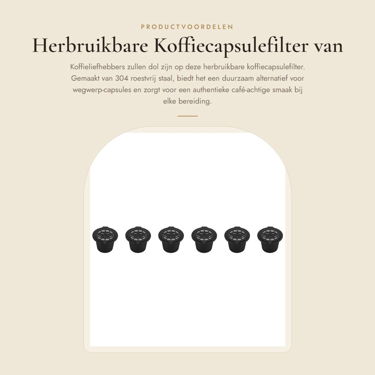 Dailygoods- Koffiecapsulefilter Herbruikbaar - 304 Roestvrij Staal - Vaatwasmachinebestendig - Goed Afdichtingseffect - Gebruiksvriendelijk - Duurzaam Ontwerp - Koffiefilter